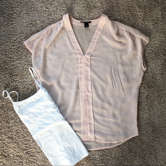 Sheer blush pink cap sleeve top, Victoria’s Secret - Picture 2 of 4